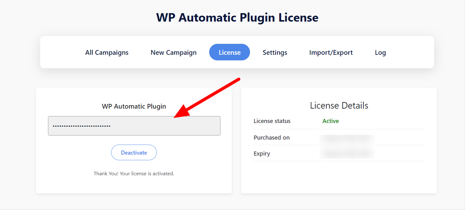 license plugin section