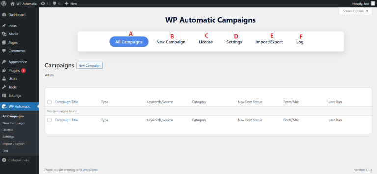 New Campaign Setup Documentation - WP Automatic